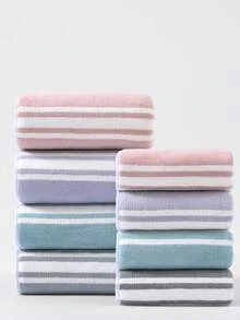 Toalla de baño/toalla de mano minimalista de felpa de coral, de unicolor, suave, absorbente y de secado rápido - Verde - Ver 5