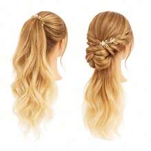 Styling Head Mannequin Doll, 24 Inch Synthetic Fiber Hair, Hairdresser Training Head For Salon Practice - Gold - View 4