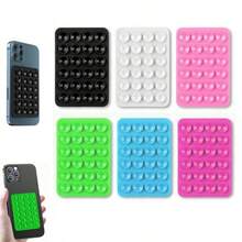 1pc Silicone Adhesive Phone Grip, Sticky Phone Holder - Multicolor - View 1