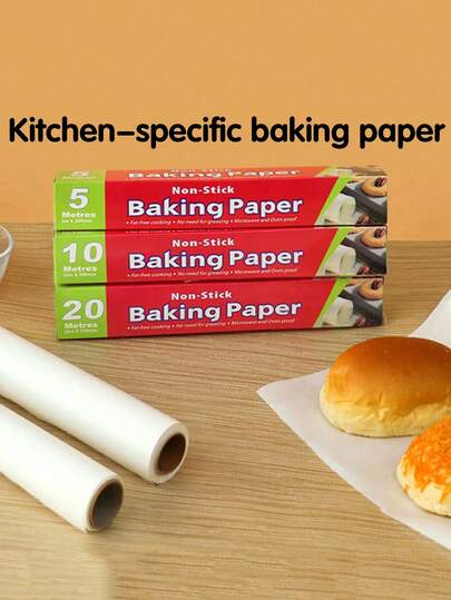 10/20/50米卷装烘焙吸油纸，厨房烘焙纸，超长不粘烘焙油纸卷，烧烤垫，空气炸锅衬垫，多功能防水吸油纸，节省空间设计，可定制裁剪，零浪费，烹饪垫，防水纸，硅胶纸，实用厨房用品，烹饪爱好者必备，适用于家庭烹饪、煎炸、烧烤、烘焙、餐厅、餐车、炸薯条等，吸收食物油脂，保持台面清洁，厨房必备品，节日派对理想之选，烹饪爱好者的礼物