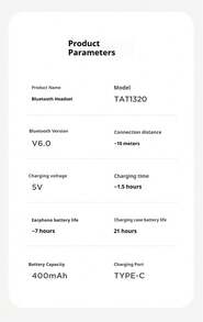 Tai nghe Bluetooth 6.0 Philips TAT1320, thời gian chơi nhạc 28 giờ, trình điều khiển độ trung thực cao 10mm, micro AI, tai nghe không dây dạng bán nhét tai dành cho nghe nhạc và gọi điện - Màu đen/trắng - Xem 10