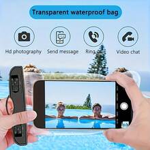 1pc Waterproof Luminous Touch Screen Phone Pouch, Beach Travel Waterproof Phone Bag, Silicone Sealed Anti-Sand Phone Protective Case, Universal Self-Sealing Waterproof Cover, Suitable For Swimming, Beach, Diving, Photography, Rafting, Transparent Waterproof Phone Case - Multicolor - View 7
