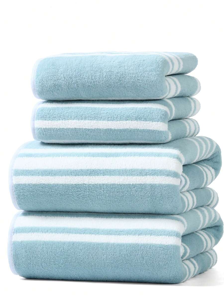 Toalla de baño/toalla de mano minimalista de felpa de coral, de unicolor, suave, absorbente y de secado rápido - Verde - Ver 1