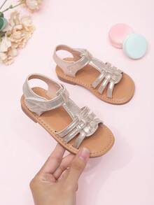 婴儿简约休闲舒适平底凉鞋 - 金色 - 查看 7