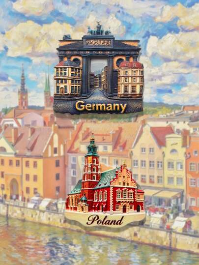 1pc Colorful Roof + Triumphal Arch 3D Fridge Magnet, St. Mary, 3D High-End Embossed Resin Craft, 3D Stereoscopic Magnetic Sticker Exquisite PVC Landscape Fridge Magnet, Travel Lover Home Decor Gift