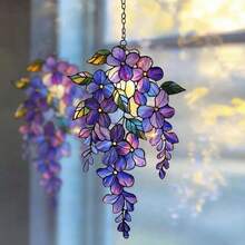 Cành hoa tử đằng bằng acrylic phản quang - Đồ trang trí cửa sổ hình hoa, quà tặng mùa xuân cho khu vườn, đồ trang trí nhà cửa hình hoa dành cho mẹ. - A - Xem 7