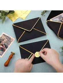 10-50pcs Modern Envelopes With Stickers, Sealed Letters, Certificates, Gift Packaging Paper Envelopes, Luxury Elegant Paper For Wedding Invitations - Phnom Penh Envelopes - View 5