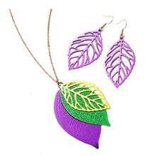 NVENF - Juego de arete de h y collares largos para mujer diseño bohemio de hs múltiples escalonadas delicado collar colgante de cadena de hs simples - G Carnaval - Ver 6