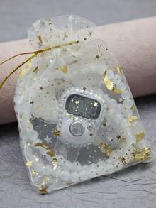 Bộ 1 vòng tay mặt dây chuyền hình sao và trăng kèm túi đựng có chức năng đếm, bộ đồ cầu nguyện Ramadan, túi quà in hình sao và trăng, quà tặng Ramadan, nhẫn Tasbih điện tử có chức năng đếm Ramadan. - Nhiều màu - Xem 15