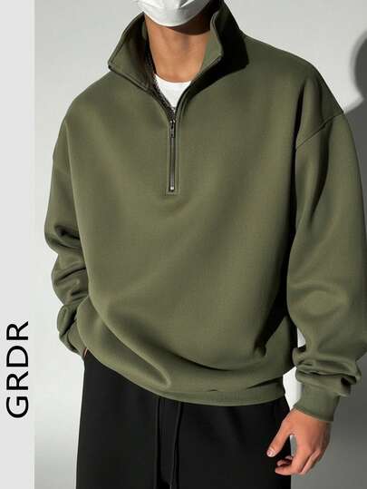  GRDR Men's Zip-Up Pullover Sweatshirt, Autumn/Winter