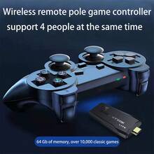 Consola de Juegos M8 Retro Inalámbrica 64G,más de 10000 Juegos Integrados, Salida  TV Videojuegos, con Controladores Inalámbricos Duales de 2.4 G - Ver 6