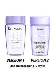 Kérastase [Mini] Radiant Glow Moisturizing Shampoo 80ml | Daily Use Transparent Gel-Like Shampoo, Infused With Hyaluronic Acid, Can Strengthen Light Blonde Or Golden Hair, Deeply Cleanse, Moisturize And Boost Shine. High-Concentration Deep Cleansing Ingredients Provide A Lightweight, Comfortable Experience. [Random Packaging (2 Styles)] - 80ml - View 3