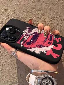 1pc Fashion Personalized Mist Dragon Racing Pattern Shockproof Black Liquid Straight Edge TPU Phone Case Suitable For IPhone 16 Pro Max/16/16 Pro/16 Plus/15/15 Pro Max/15 Pro/11/12/13/14 Pro Max/11 Pro/11 Pro Max/12 Pro/12 Pro Max/13 Pro/13 Pro Max/14 Pro/14 Pro Max, Soft Case With Elegant Feel - Multicolor - View 2