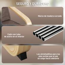 HOMCOM Sillas de sala de estar - Marrón - Ver 4