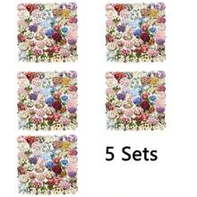 5Sets Bouquet Collection Transparent Stickers Decals, Reusable Stickers For Luggage, Laptop, Scrapbooking, Festive Decor - 5Sets - View 14