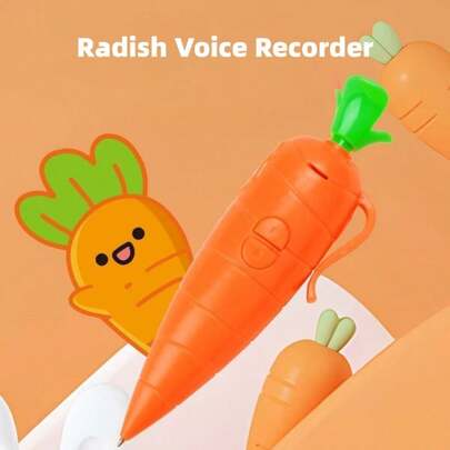Süße Karotten-förmige Sprachaufnahmegerät, multifunktionales Sprachaufnahmegerät in Gemüseform, kompakter tragbarer Studentengeschenkartikel, Karotten-förmiges einzigartiges Sprachaufnahmegerät, 2-in-1 Sprachaufnahmegerät Stift kreatives Schreibwaren, Geschenk zu Geburtstag/Weihnachten/Ostern/Neujahr