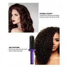 1 lược tròn tạo kiểu tóc, lược uốn tóc bông xốp, lược tròn tạo kiểu tóc xoăn, dụng cụ tạo kiểu tóc, tạo lọn tóc xoăn tự nhiên, thích hợp cho salon, gia đình và chăm sóc tóc cá nhân. - Màu đỏ - 1 cái - Xem 4