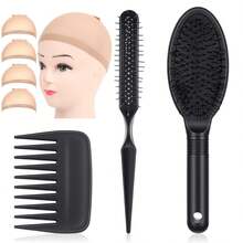 Professional Wig Install Kit With Wig Cap, Vent Brush, Paddle Brush, And Wide Tooth Comb – 4-In-1 Hair Styling Tools For Wig Application, Detangling, And Smoothing - View 1