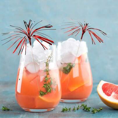 200支鸡尾酒签，闪亮金属丝纸杯蛋糕装饰签，创意烟花造型三明治和鸡尾酒签，水果签，纸杯蛋糕装饰棒，9英寸生日快乐蛋糕装饰签，鸡尾酒签，圣诞节，婴儿派对，生日派对装饰