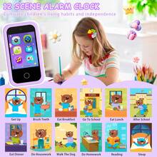 2.8英寸高清触摸屏儿童智能手机，双摄像头，32GB存储空间，支持12种语言，内置教育学习游戏，超长续航，卡通硅胶保护套，2026年圣诞节/生日完美礼物 - 彩色 - 查看 5