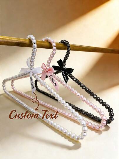 Custom Butterfly Bow Pearl Dress Hanger, Personalised Name, Exclusive Girly Style Pearl Hanger, Cute Home Lingerie And Clothing Store Hanger, Non-Slip Hanger, Suitable For Displaying Dresses