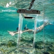 1pc Waterproof Luminous Touch Screen Phone Pouch, Beach Travel Waterproof Phone Bag, Silicone Sealed Anti-Sand Phone Protective Case, Universal Self-Sealing Waterproof Cover, Suitable For Swimming, Beach, Diving, Photography, Rafting, Transparent Waterproof Phone Case - Multicolor - View 9