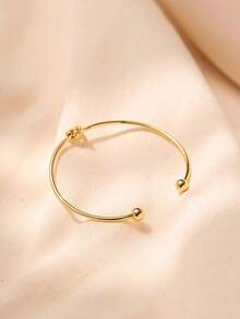 1件简约不锈钢打结开口手镯，男女皆宜，适合日常佩戴和音乐节场合。 - 手鐲 - 查看 5