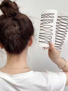 12pcs Multi-Style Invisible Hair Clips, Nape Hair Taming Clips, Black Metal Barrettes, Bun Fixing Clips, Invisible And Unobtrusive, Tame Flyaways, Essential For Commuting And Hairstyling - Black - View 2