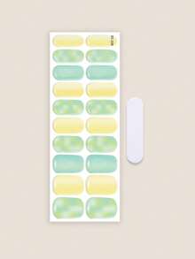 20pcs Semi-Cured Gel Nail Stickers, Classic French Manicure Translucent Pink Base, DIY UV Gel Nail Stickers For Home Use - Multicolor - View 3