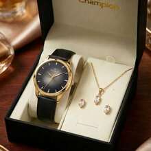 Relógio Champion Feminino Analógico Dourado CN20828K + Kit Colar e Brinco - Dourado - Visão 3