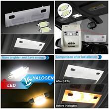 Cubierta de luz interior de mapa, lente transparente, consuperior con bombillas LED blancas compatibles con Escalade 2007-2013 - A - Ver 1