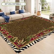 1pc Leopard Print Rug, Red Lips Rug, Pop Art Rug, Bold Statement Area Rug, Funky Living Room Decor, Animal Print Rug, Glamorous Home Rug, 84*60inch,Perfect Choice For Christmas ,Stylish And High-Quality Rugs, Perfect For Christmas Decorations And GiftsHome Decor, The Best Choice For Gothic-Style Birthday Gifts - Nhiều màu - Xem 5