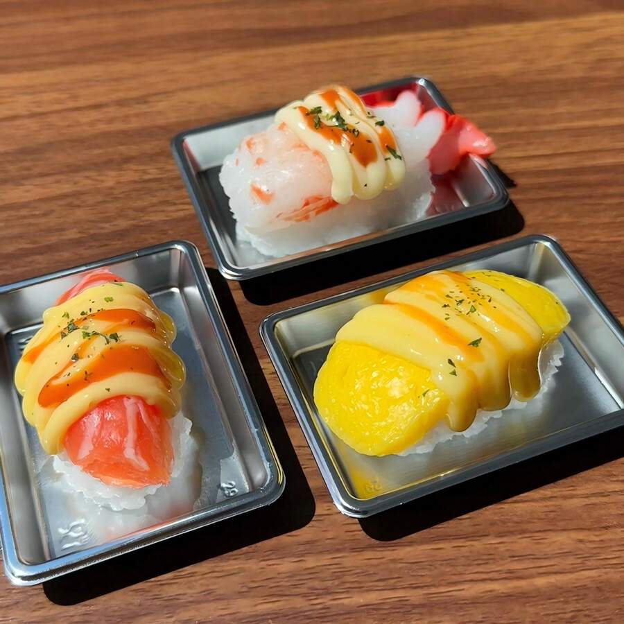 1个2026年畅销硅胶慢回弹玩具，海鲜寿司系列，慢回弹，缓解压力，完美礼物，节日礼物，生日礼物，趣味礼物 - 彩色 - 查看 1