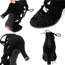 Women's High Heels, Dance Shoes, Latin Dance, Ballroom Dance, Rumba Cha Cha, Fashion, Sexy Women's Shoes - Black - View 8