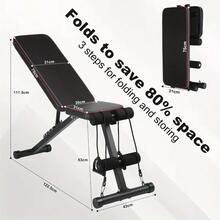 Folding Weight Bench Dumbbell Bench, Foldable - With Drawstring, Load Capacity 200kg, Multi-Training Bench Abdominal Trainer Incline Bench With 8-Way Adjustable Backrest, Load Capacity 220kg, Sit-Up Bench - 8007-1 - View 6