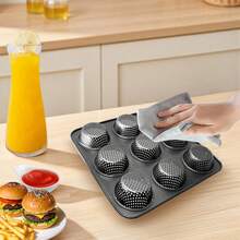 Cupcake Mould, Cups Perforated Mince Pie Bread Tray For 4/9/12 Rolls With Non-Stick Coating For Burgers, Bread, Rolls, Puffs, Tartlets (4/9/12 Cupcake Pan) - View 9