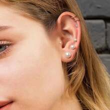 PMKMKM 12pcs 2mm/3mm/4mm/5mm/6mm Golden Or Silver Butterfly Clasp Steel Ball Stud Earrings, 316l Stainless Steel Hypoallergenic Earrings, Unisex Ear Bone Stud Piercing Jewelry, Minimalist Style Ear Accessory Suit For Boys/Girls, Thanksgiving Day Best Gift For Family And Friends - Gold - View 3