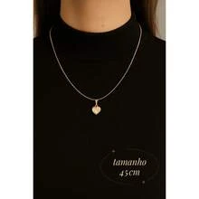 Semi-Precious Necklace With A Heart Pendant In 18K Gold | Gold Venetian Chain With Secure Clasp And Heart Pendant. - Vàng - Xem 3