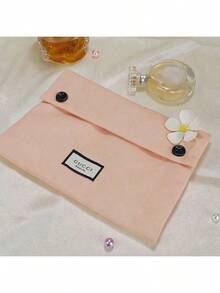 Gucci 8.5英寸长 x 6英寸高 x 2英寸宽 粉色帆布化妆包，甜美风格 PINK-BAG-8842 - 粉色 - 查看 5