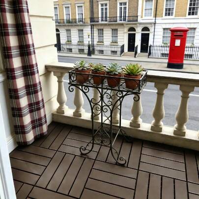 30cmx 30cm*2cm PVC Connection Floor Decorative Tile Floor, 36 Pieces, Easy-To-Install Floor, Luxury Porch, Garden, Terrace, Patio, Swimming Pool, Courtyard Outdoor Decorative Tile, Bathroom Bathtub Deck Tile, Three Colors Available