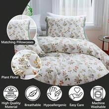 Botanical Duvet Cover Set 100% Microfiber Breathable Stylish Spring Pattern Ultra Soft Bedding Set Quilt Cover With Pillowcase - Green Floral - View 4