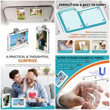 2 clips de fotos para visera de coche, soporte magnético de 3 pulgadas para visera solar, accesorios para colgar espejo de coche - A - Ver 1