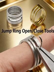 1/5/10/20/30/50/100 piezas Anillos divididos abiertos, anillos divididos convenientes adecuados para la fabricación de joyas, pulseras, collares - Amarillo Oro - Ver 1