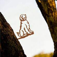 HELLOYOUNG 1pc Rusty Or Black Metal Silhouette Golden Retriever Dog Decor. Countryside Outdoor Home Garden Decoration. Suitable As Housewarming Gift For Pet Lovers. Applicable For Pet Hospital Waiting Area, Dog-Themed Park, Etc. To Create A Warm And Cute Ambiance. - Multicolor - View 7