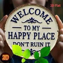 ️2D Flat, Antique Metal Welcome Sign - Welcome To My Happy Place, Don't Ruin It -.8X.8inch , Vintage Iron Wall Decoration With Floral Decoration, Suitable For Home, Porch, Garden, Cafe, Bar, Etc., Outdoor Vintage Iron Wall Art, Metal Wall Decoration,Valentines Decor,Wall Decor,Room Decor,Bathroom Deccor,Home Decor,Wall Art,Welcome Metal Sign,Vintage Iron Plaque,2D Wall Art,Porch Garden Decor,Antique Wall Sign,Home Wall Plaque,Cafe Bar Decor,Floral Metal Art,Outdoor Iron Sign,Retro Wall Plaque - A - Xem 11