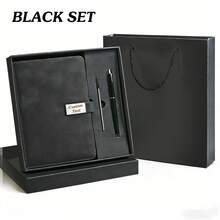 1 Set Personalized A5 Journal And Pen Set | Custom Notebook For Men And Women | For Office School & Daily Notes | Personalized Gift - Black - View 14
