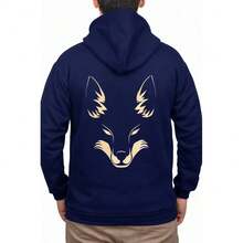 Moletom Canguru Capuz Cruzeiro Lobo Premium Unissex Masculino Feminino Blusa De Frio - Azul Marinho - Visão 1