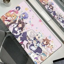XXL Gamer Computer Desk Mat Nekopara Mouse Pad Cute Anime  Mousepad Carpet Office Laptop Mousemat Desktop Table Mat 900x400 - N1 - 查看 35