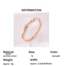 1pc Elegant Sparkling Criss-Cross Design Cubic Zirconia Eternity Ring, Ideal Gift For Mother's Day, Valentine's Day, Christmas, New Year, Engagement, Wedding, Anniversary Or Birthday - Rose Gold - View 12