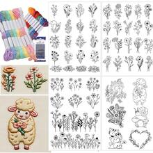 Water-Soluble Floral & Animal Pre-Printed Embroidery Stabilizer Paper, Self-Adhesive Non-Woven Embroidery Pattern Sticker, Clothing Embroidery Transfer Sticker - Black and White - a - View 16
